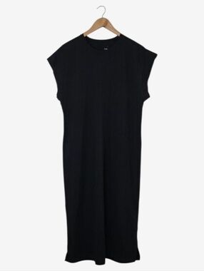 Everlane Muscle Tee Midi Dress Womens Large Dark Gray Cotton Minimalist Casual